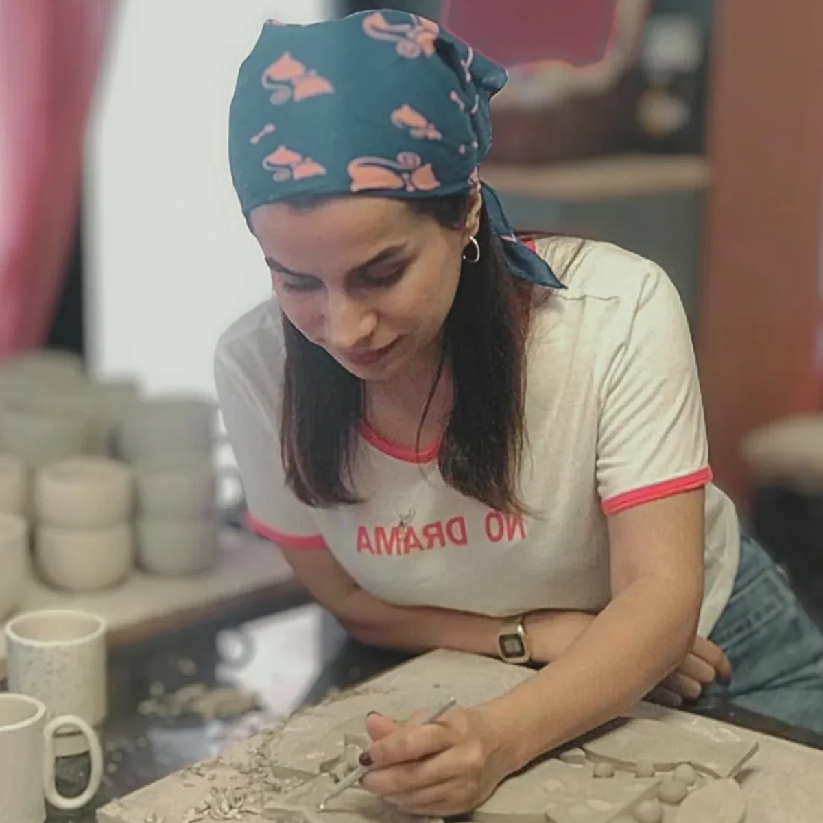 Handmade ceramics made by Zei Pottery students